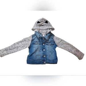 Cat & Jack Blue Jean Jacket with Gray Sleeves 4T